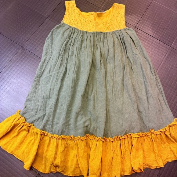 YO BABY SASSY MINOR GIRLS YELLOW AND GREEN DRESS GIRLS SIZE 5 - Picture 1 of 7